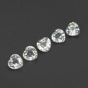 Zaffiro naturale bianco da 1,70 ct, a forma di cuore, VVS