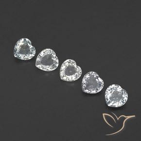 Gemme di Zaffiro Bianco bluastro naturale da 1.87 ct, Cuore, VVS