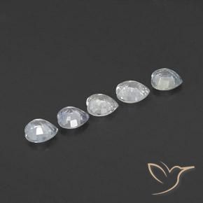 Gemme di Zaffiro Bianco bluastro naturale da 1.87 ct, Cuore, VVS