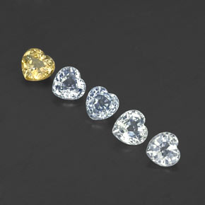 Gemme di zaffiro multicolore naturale da 1,58 ct, a forma di cuore, VS