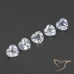 Gemme di Zaffiro Bianco bluastro naturale da 1.75 ct, Cuore, VVS-VS