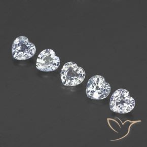 Gemme di Zaffiro Bianco bluastro naturale da 1.75 ct, Cuore, VVS-VS
