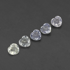 Zaffiro naturale bianco da 1,89 ct, a forma di cuore, VVS-VS