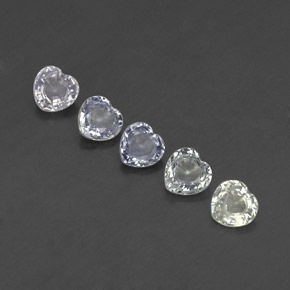 Zaffiro naturale bianco da 1,89 ct, a forma di cuore, VVS-VS