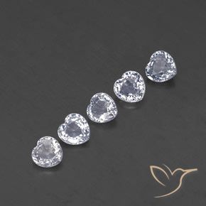 Gemme di Zaffiro Bianco bluastro naturale da 1.74 ct, Cuore, VVS