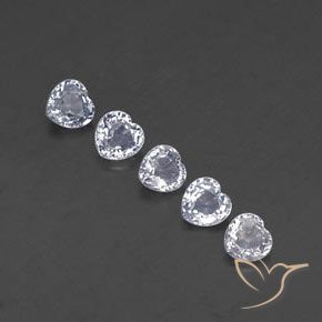 Gemme di Zaffiro Bianco bluastro naturale da 1.74 ct, Cuore, VVS