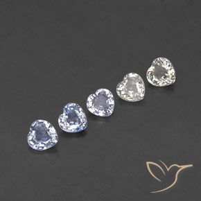 Gemme di Zaffiro Multicolore naturale da 1.49 ct, Cuore, VVS-VS