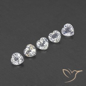 Gemme di Zaffiro Bianco caldo naturale da 1.67 ct, Cuore, VVS-VS