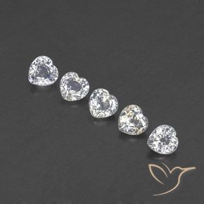 Gemme di Zaffiro Bianco caldo naturale da 1.67 ct, Cuore, VVS-VS
