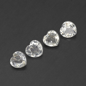 Zaffiro naturale bianco da 1,58 ct, a forma di cuore, VVS-VS