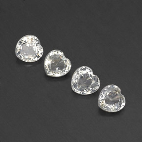 Zaffiro naturale bianco da 1,58 ct, a forma di cuore, VVS-VS