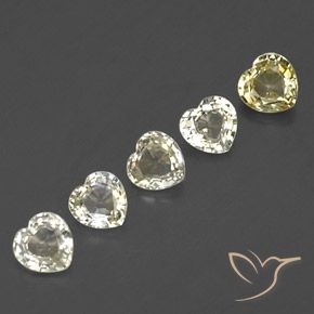 Gemme di Zaffiro Giallo pallido naturale da 1.69 ct, Cuore, VVS-VS