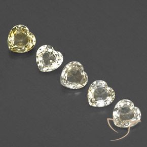 Gemme di Zaffiro Giallo pallido naturale da 1.69 ct, Cuore, VVS-VS