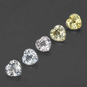 Zaffiro naturale multicolore da 1,72 ct, a forma di cuore, VVS-VS