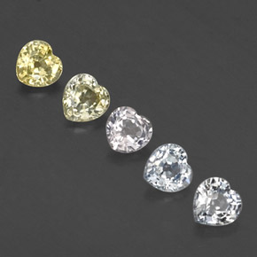 Zaffiro naturale multicolore da 1,72 ct, a forma di cuore, VVS-VS