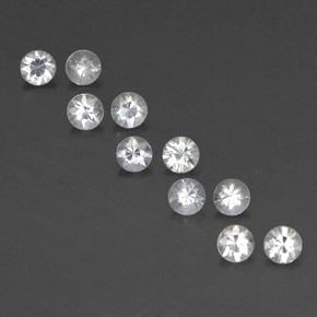 Zaffiro naturale bianco da 1,63 ct, taglio rotondo, VVS-VS