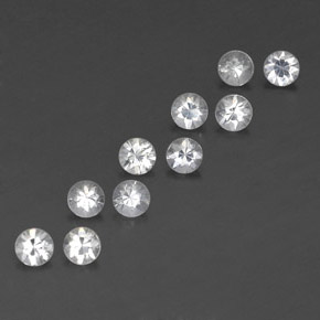 Zaffiro naturale bianco da 1,63 ct, taglio rotondo, VVS-VS