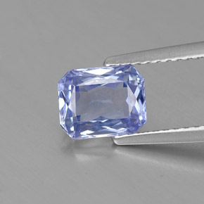 Zaffiro naturale blu da 1,77 ct, taglio smeraldo, VS