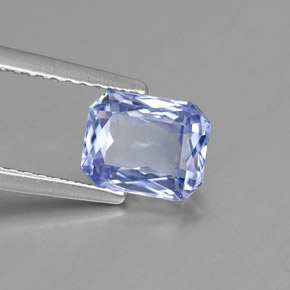 Zaffiro naturale blu da 1,77 ct, taglio smeraldo, VS