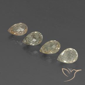 3.80ctw Naturale Giallo chiaro verdastro Zaffiro, Taglio briolette, VVS-VS