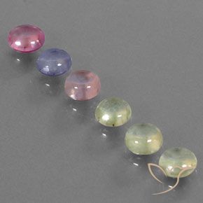 Gemme di Zaffiro Multicolore naturale da 2.71 ct, Rotondo, Trasparente