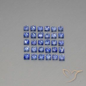 Zaffiro naturale blu da 4,09 ct, quadrato, VVS-VS