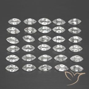 Gemme di Zaffiro Bianco trasparente naturale da 5.08 ct, Taglio marquise, VVS-VS