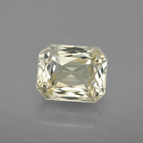 Zaffiro naturale giallo da 1,57 ct, taglio smeraldo, VVS