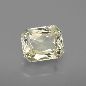 Zaffiro naturale giallo da 1,57 ct, taglio smeraldo, VVS
