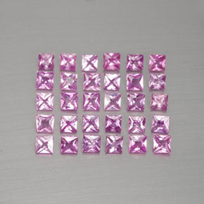 Zaffiro naturale rosa da 2,67 ct, quadrato, VVS-VS