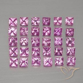 Zaffiro naturale rosa da 2,69 ct, quadrato, VVS-VS