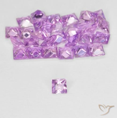 2.57ctw Naturale Viola chiaro Zaffiro, Quadrato, VVS-VS