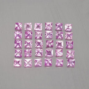 Zaffiro naturale rosa da 2,34 ct, quadrato, VVS-VS