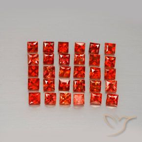 Zaffiro naturale arancione da 2,51 ct, quadrato, VVS-VS