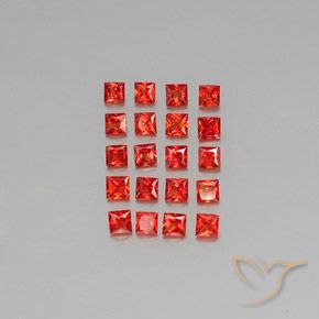 Zaffiro naturale arancione da 2,58 ct, quadrato, VVS-VS