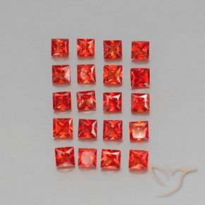Zaffiro naturale arancione da 2,58 ct, quadrato, VVS-VS
