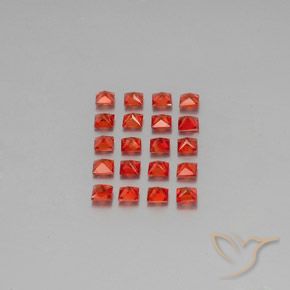 Zaffiro naturale arancione da 2,58 ct, quadrato, VVS-VS