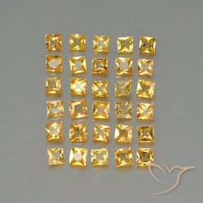 Gemme di Zaffiro Dorato naturale da 3.23 ct, Quadrato, VVS-VS