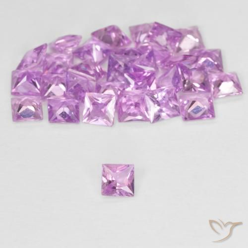 Gemme di Zaffiro Rosa chiaro naturale da 2.56 ct, Quadrato, VVS-VS