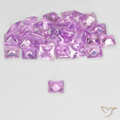 Gemme di Zaffiro Rosa chiaro naturale da 2.56 ct, Quadrato, VVS-VS