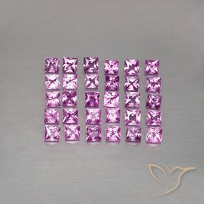 Zaffiro naturale rosa da 3,47 ct, quadrato, VVS-VS