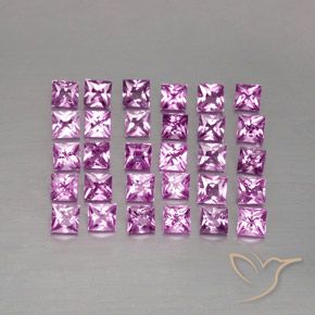 Zaffiro naturale rosa da 3,47 ct, quadrato, VVS-VS