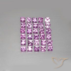 Gemme di Zaffiro Rosa chiaro naturale da 2.48 ct, Quadrato, VVS-VS