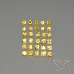 Zaffiro naturale giallo da 3,51 ct, quadrato, VVS-VS