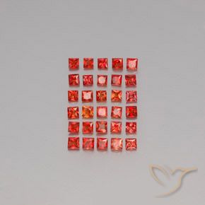 Zaffiro naturale arancione da 2,84 ct, quadrato, VVS-VS