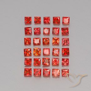 Zaffiro naturale arancione da 2,84 ct, quadrato, VVS-VS