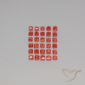 Zaffiro naturale arancione da 2,84 ct, quadrato, VVS-VS