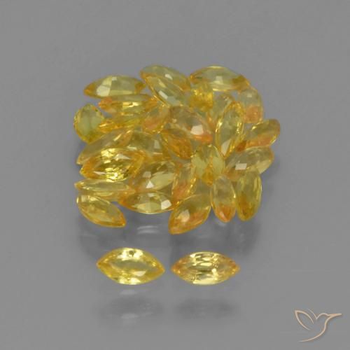 Gemme di Zaffiro Giallo naturale da 2.83 ct, Taglio marquise, VVS-VS