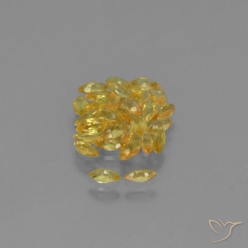 Gemme di Zaffiro Giallo naturale da 2.83 ct, Taglio marquise, VVS-VS
