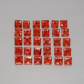Zaffiro naturale arancione da 3,22 ct, quadrato, VVS-VS